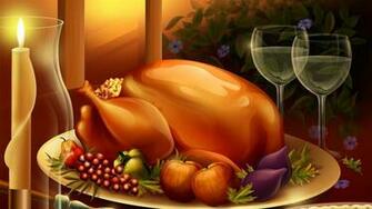 Dinner Turkey Thanksgiving Illustration Design Wallpaper