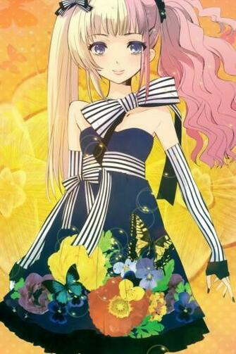 Wallpaper Anime Girl Cute Dress Smile iPhone 4s