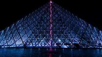 Wallpaper Louvre Paris France Night Tablet