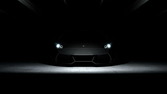 Black Sports Car In The Dark Wallpaper