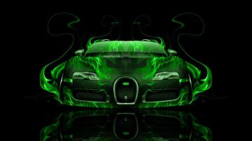 Bugatti Veyron Front Fire Abstract Car El Tony