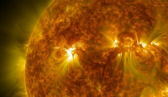Solar Flare Sun Fire Glow Psychedelic Space Abstract Star Wallpaper