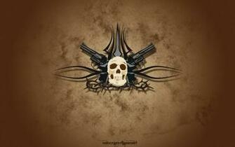 Skulls And Guns Wallpaper