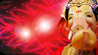 Sri Ganesha Ganapati Ganesh In Red Light Background Wallpaper
