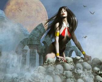 Vampirella And Skulls High Quality Resolution