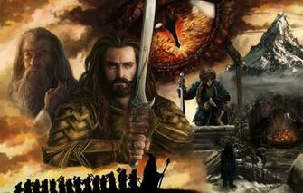 Wallpaper Art The Hobbit Gandalf Bilbo Baggins Thorin