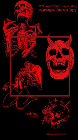 Gothic Red Wallpaper And Black