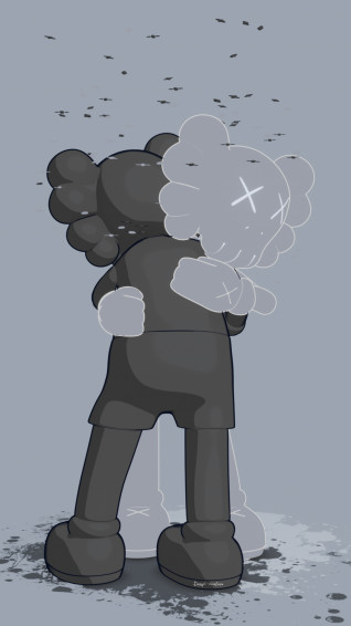 I Re Created A Popular Kaws Wallpaper Into 3d Model With Toon