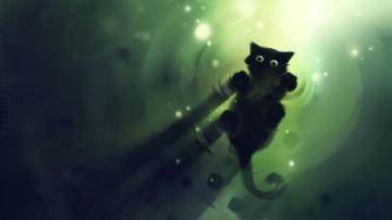 Fantasy Cat Water Floating Cute Artwork