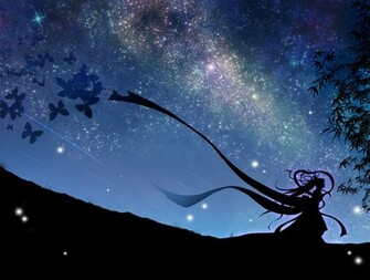 Night Stars Wallpaper Butterfly Skyscapes