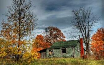 Wallpaper Old House Abandoned Trees Autumn Desktop