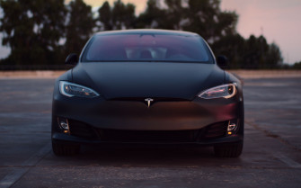 Wallpaper Tesla Car Black Parking 4k Ultra