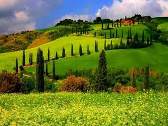 Mountain House In Summer Wallpaper