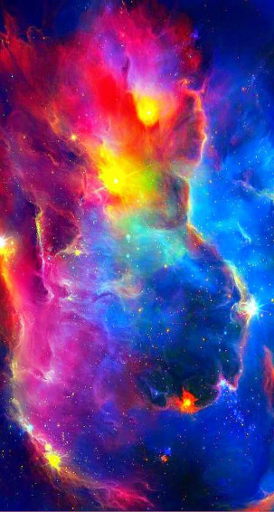Colorful Space Nebula Stars iPhone Plus HD Wallpaper