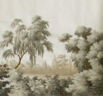 Griffin Wong Elegance In Silk Hand Painted Wallpaper Design