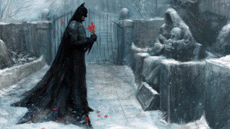 Batman Placing Flowers At Grave R Wallpaper