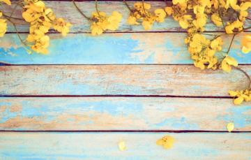 Wallpaper Flowers Spring Yellow Vintage Wood