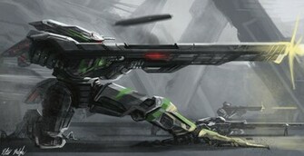 Mecha Gun Firing Anime Robot HD Wallpaper Desktop Pc Background