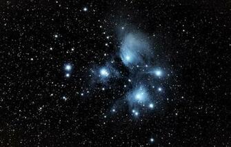 Wallpaper The Pleiades M45 Star Cluster In Constellation Of