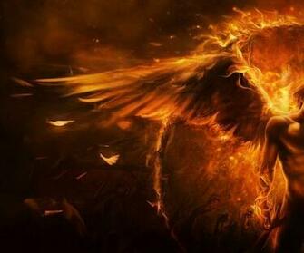 Wings Fire Design Artwork Flaming Wallpaper