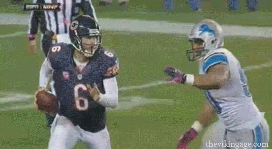 Jay Cutler Gets Viciously Slammed Down By Ndamukong Suh Gif