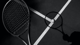 Wallpaper Tennis Racket Ball Bw 4k UHD