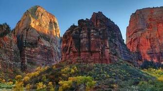Zion National Park Utah Usa Rock Mountains Trees Nature Wallpaper Jpg