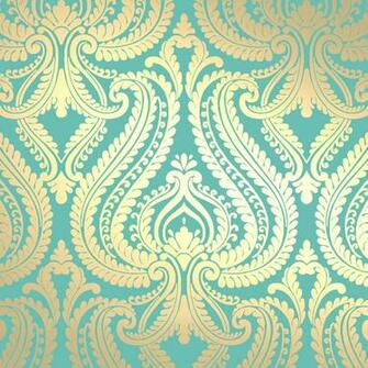 Love Wallpaper Shimmer Damask Metallic Rich Teal Gold