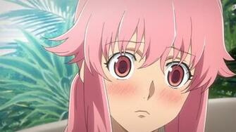 Yuno Blushing Gasai Haviing A Sweet Expression