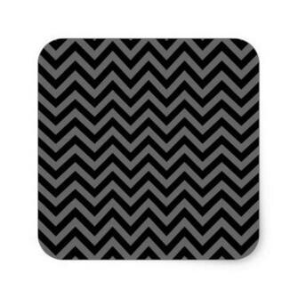 Chevron Black Grey Background Square Sticker