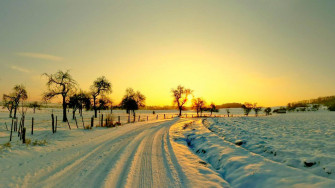 4k Wallpaper Winter Sunset