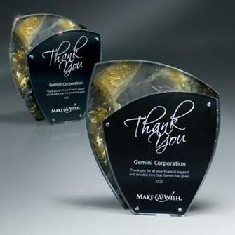 Marblesque And Black Background Standoff Lucite Award Awardmakers