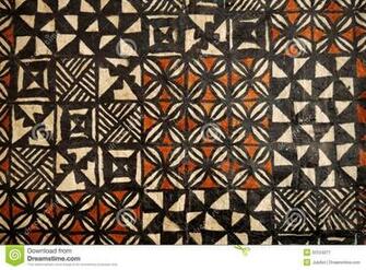 Pacific Islands Tapa Cloth Geometric Designs Stock Image