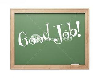 Good Job Green Chalk Board Kudos Series On A White Background