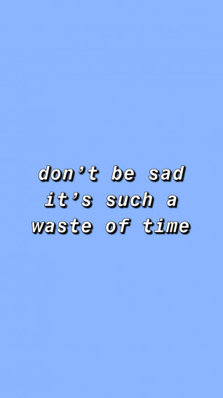 Blue Background Sad Aesthetic Quote Wallpaper