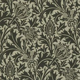 Black Linen Dmowth103 Thistle Morris V Co Wallpaper