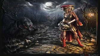 Fantasy Red Riding Hood Wallpaper