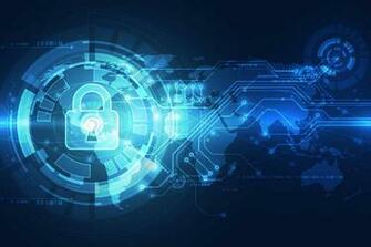 Abstract Technology Security On Global Network Background Vector