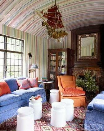 Is Upholstered In A Villa Romo Cotton Wallpaper Crush