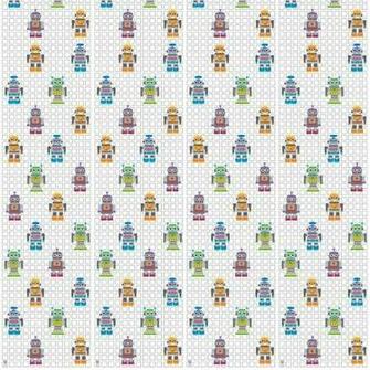 Wallcandy Arts Fb10wph French Bull Robots Wallpaper Half Kit From