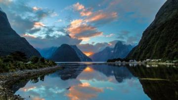 Wallpaper Milford Sound New Zealand Bay Reflection