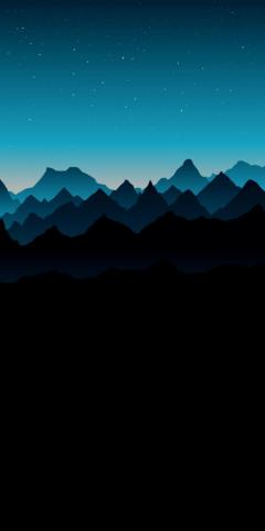 Blue Mountain Amoled Wallpaper iPhone Android Background