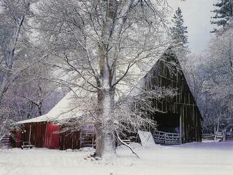 To Christmas Winter Barn Wallpaper Red People