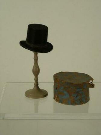 Rare 19th Century Miniature Top Hat With Wallpaper Box At 1stdibs