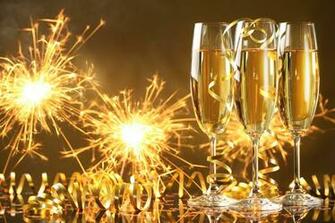 Happy New Year Champagne Golden Celebration Holiday