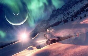 Wallpaper Winter Forest Snow House Planet Dreamworld Image