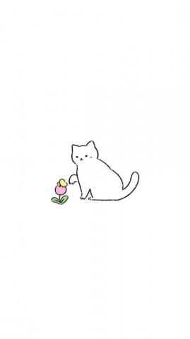 iPhone Wallpaper Cat Cute Drawings Cartoon