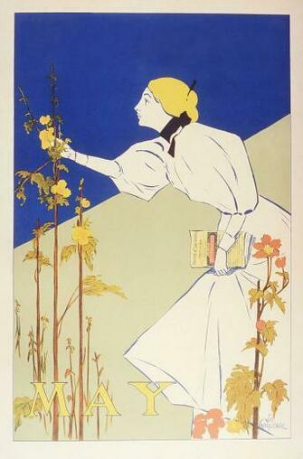 May Vintage European Fine Art Posters Wallpaper Image