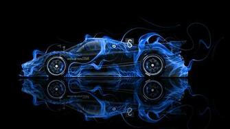 Pagani Zonda Revolucion Blue Fire Abstract Car HD Wallpaper