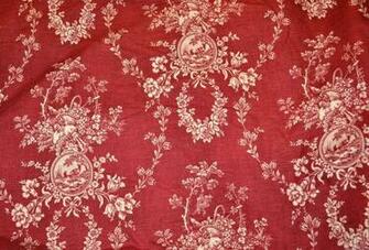 Waverly Red Country House Toile French Style Fabric